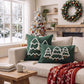 Christmas Tree Tufted Square Throw Pillow Cover with Tassels Holiday Decor