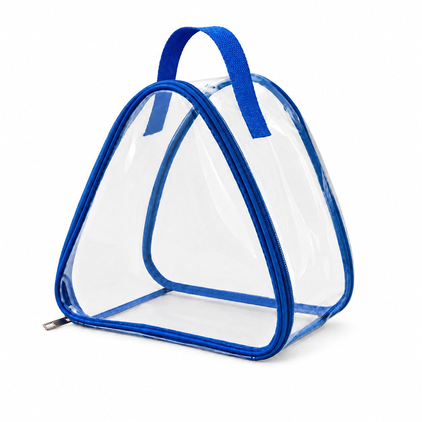 Clear Triangular Lunch Bag with Zipper Closure and Top Handle