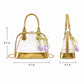 Clear PVC Mini Satchel Bag with Chain Strap and Floral Pearl Charm