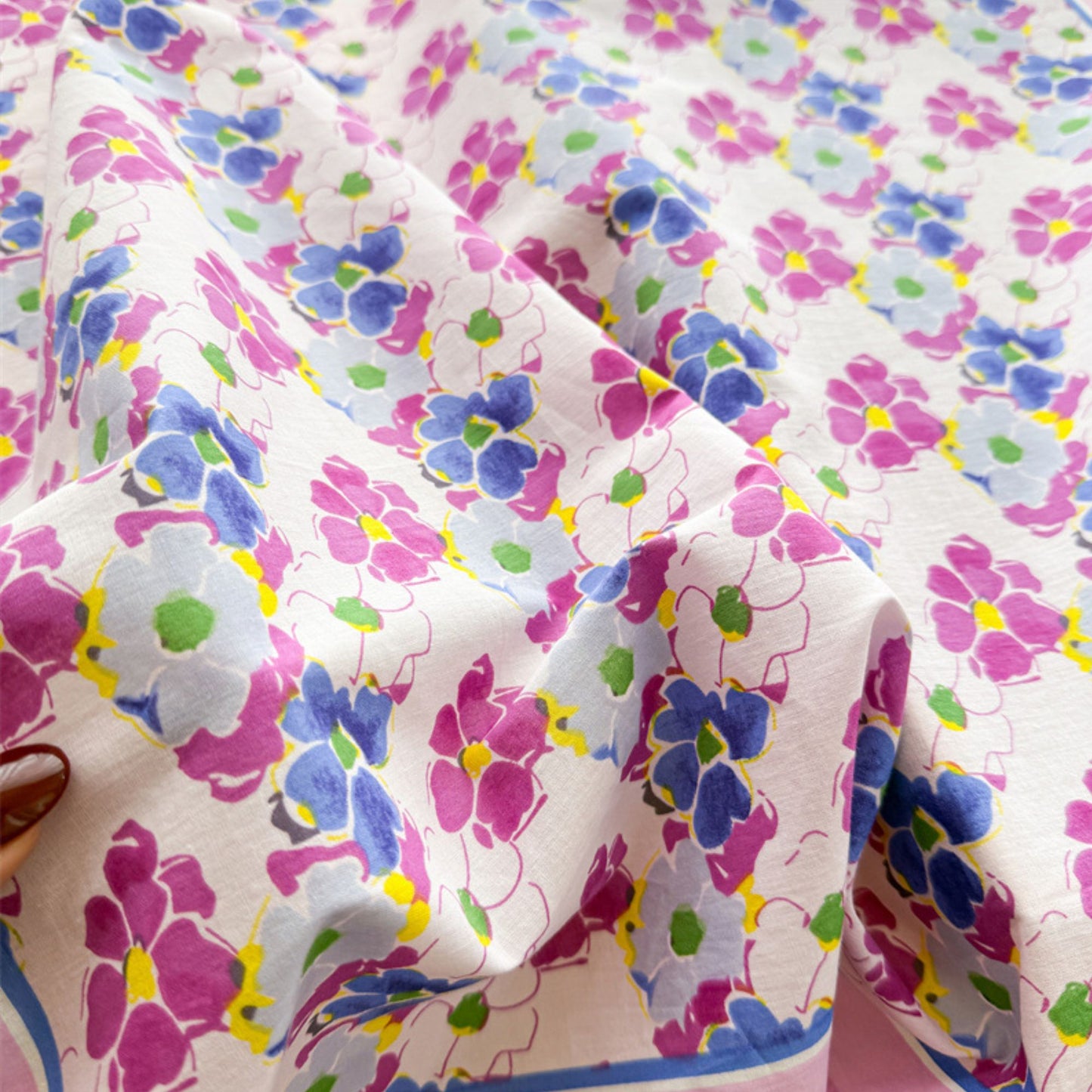 Floral Print Cotton Square Scarf Lightweight Soft Neck Hair Head Scarf Wrap 25.5¡Á25.5 Inches