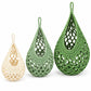 3pc Crochet Hanging Storage Basket Set Small Medium Large Wall Organizer Bins