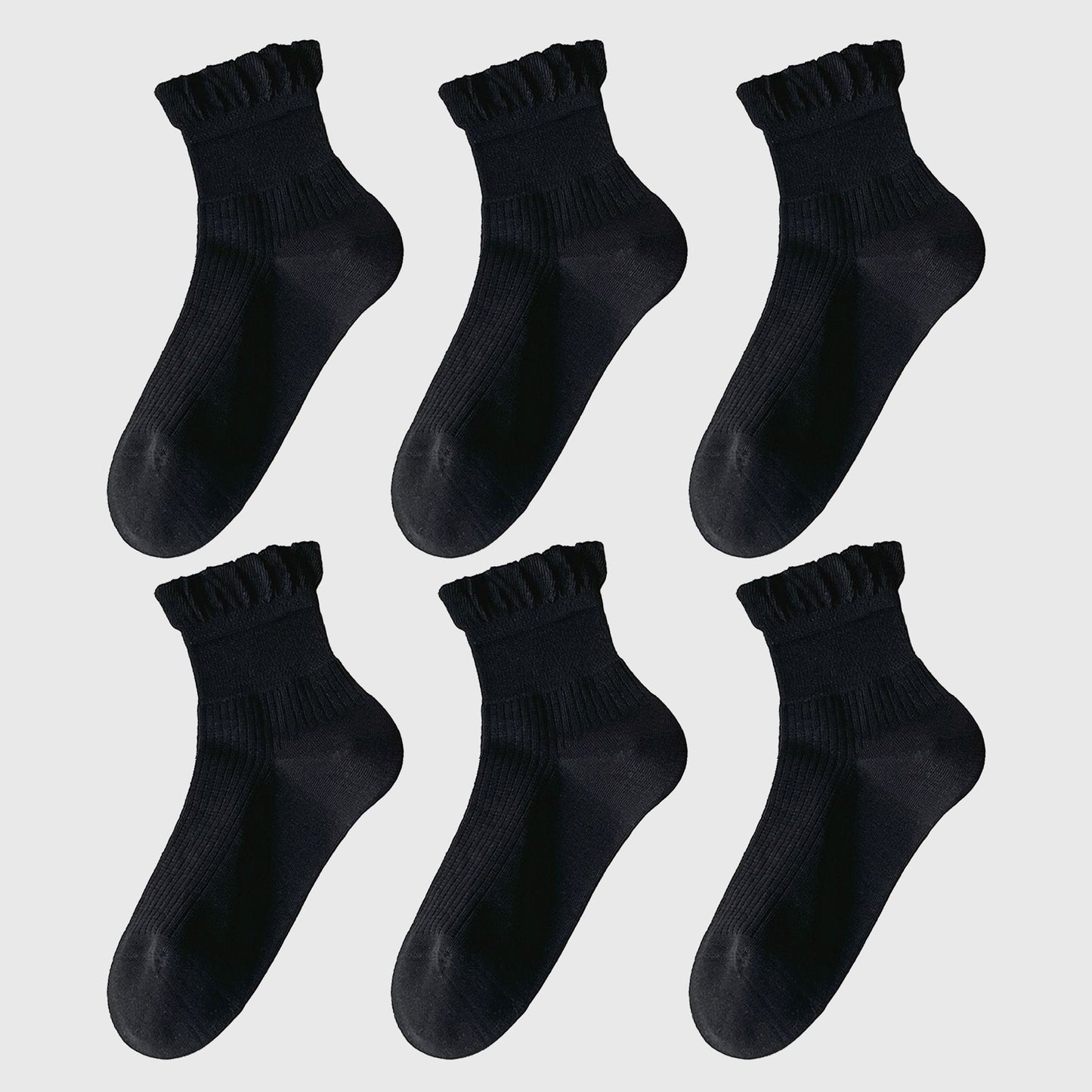 Adorable Ruffle - Cuff Ankle Socks 6Pk