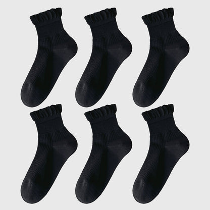 Adorable Ruffle - Cuff Ankle Socks 6Pk