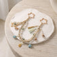 Coastal Bag Charm with Star Clips Pearl Look Beads Braided Cord and Tassels
