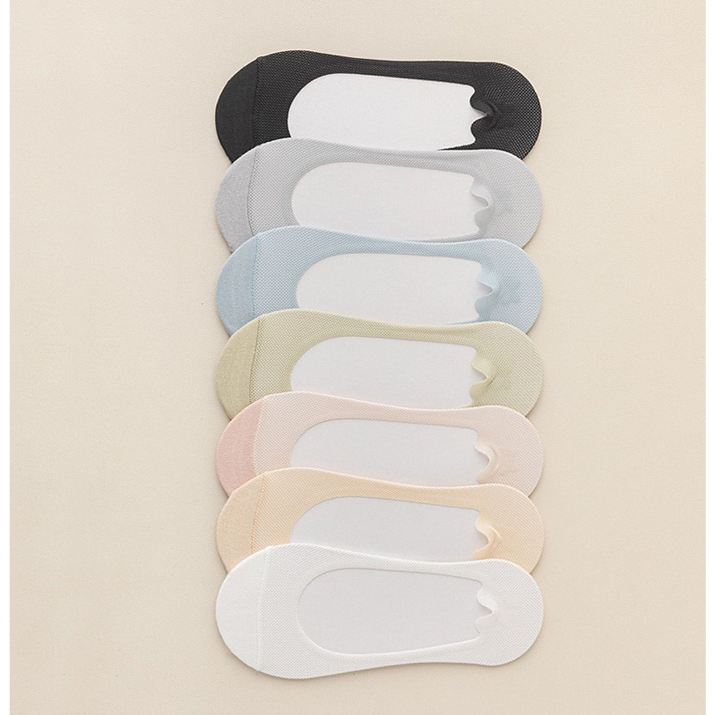 5 Pairs Women No Show Mesh Panel Socks Low Cut Stretch Cotton Liner Non-Slip Design for Ballet Flats and Loafers