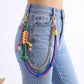 Layered Cord Chain Belt Loop Bag Charm