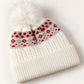 Fair Isle Pom Pom Knit Beanie Winter Cuffed Hat