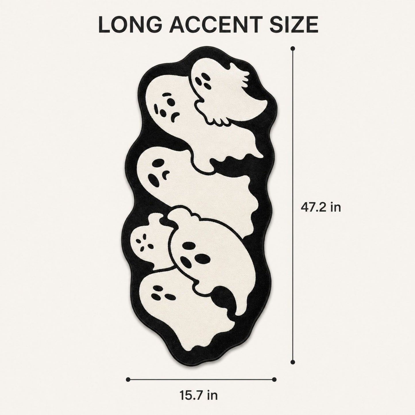Halloween Shaped Long Accent Rug Nonslip Floor Mat 15.7 x 47.2 Inches