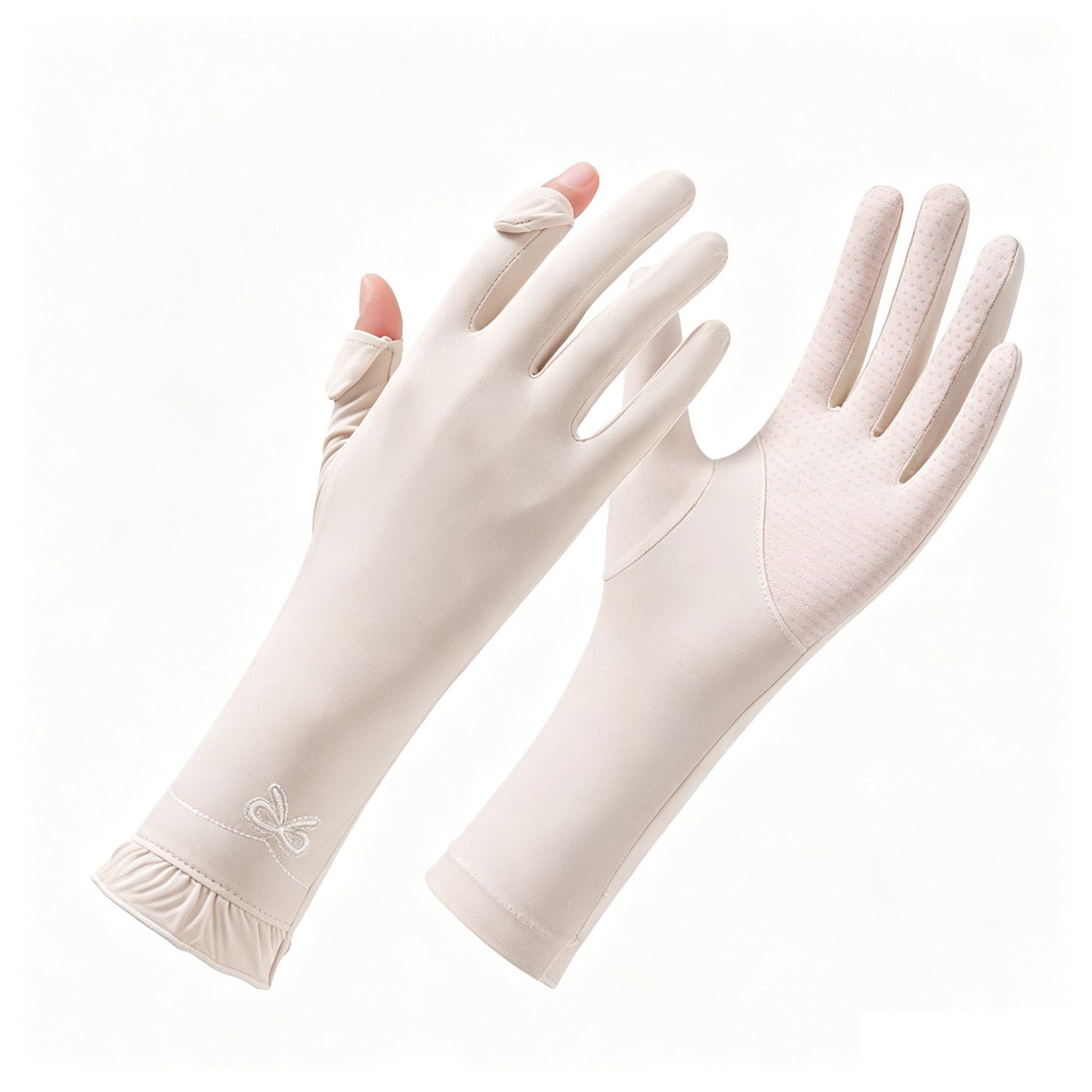 Long Cuff Fingerless Sun Protection Cycling Gloves