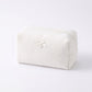 Womens Soft Textured Cosmetic Bag Zipper Makeup Toiletry Organizer