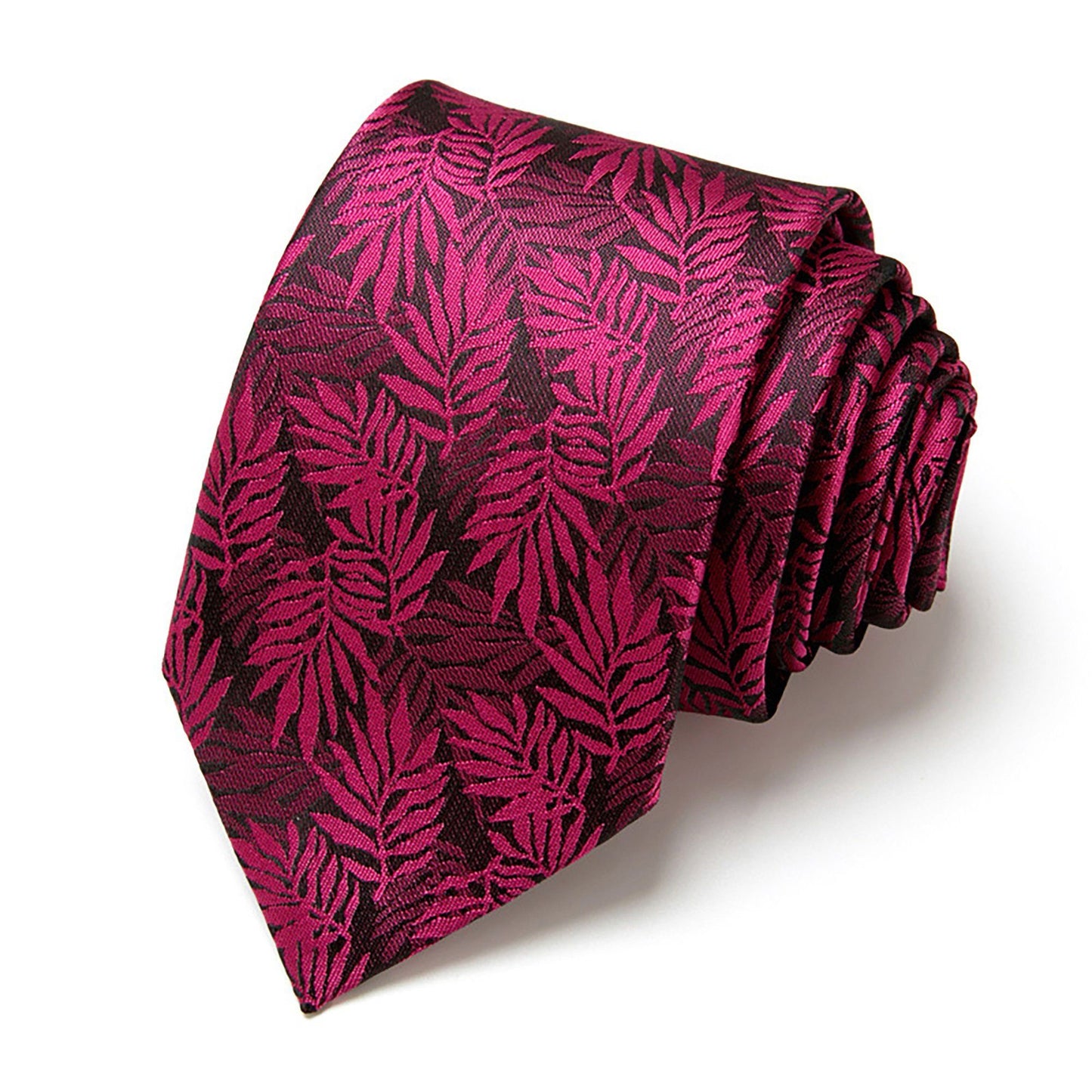 Men's Floral Print Tie with Woven Botanical Pattern and Classic Tapered Design
