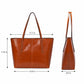 Large Faux Leather Tote Bag with Zip Closure and Interior Pockets