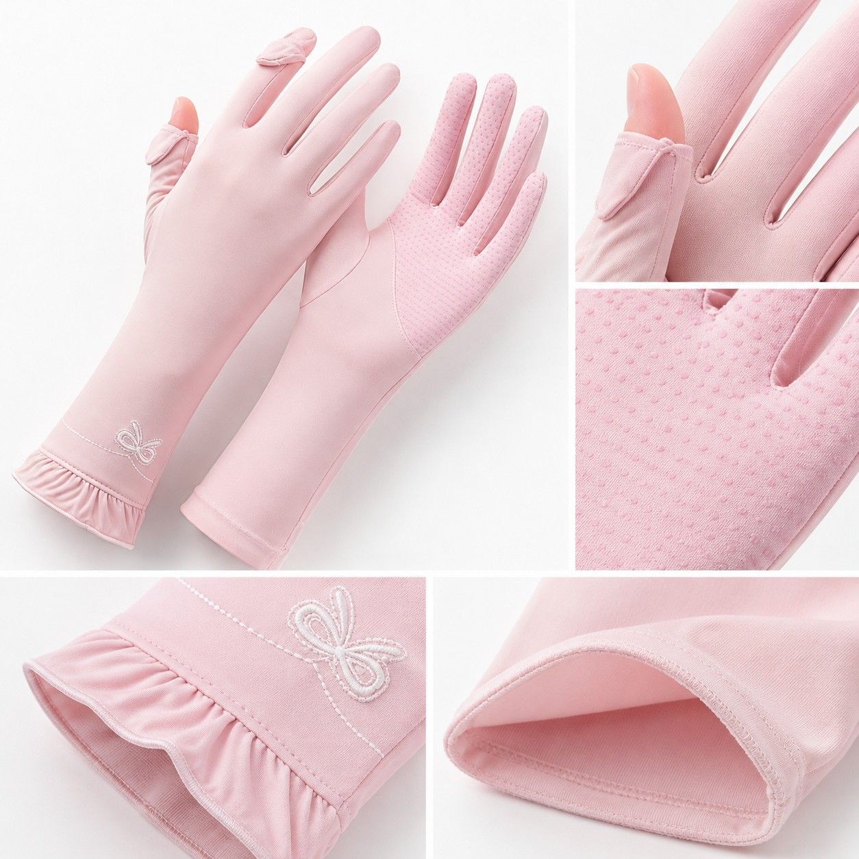 Long Cuff Fingerless Sun Protection Cycling Gloves
