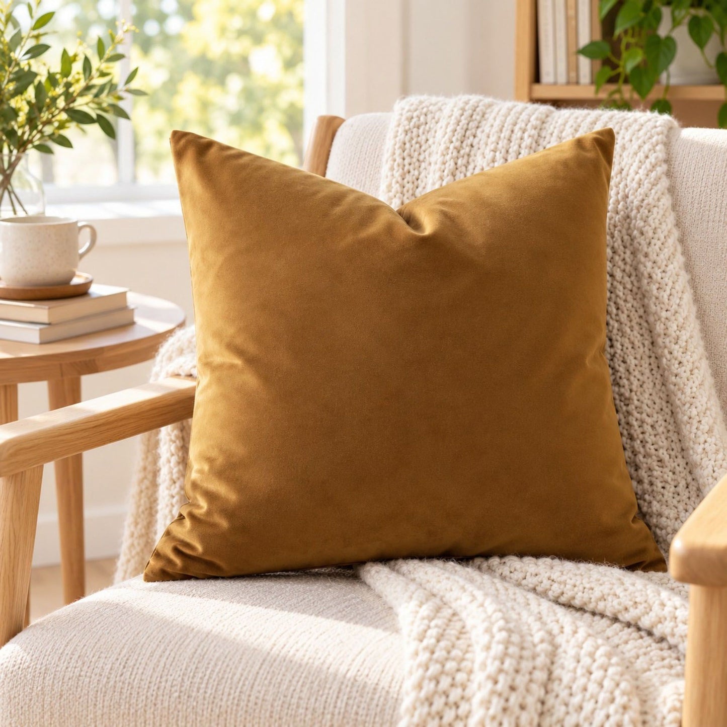 Solid Velvet Decorative Throw Pillow Cover (Single Piece)
