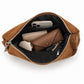 Faux Suede Hobo Shoulder Bag with Zip Closure and Interior Pockets
