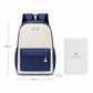 Colorblock School Backpack with Front Pocket and Adjustable Straps