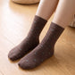 5-Pair Vintage Floral Crew Socks Set, Ribbed Knit Earth Tone Casual Hosiery