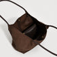 Faux Suede Tote Bag with Removable Zip Pouch and Double Shoulder Handles