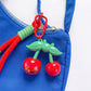 2-Piece Womens Bag Charm with Hanging Clip and Decorative Accents