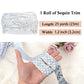 Sewing Sequin Trim 1.2 Inch 6 Row, 25 Yards Glitter Sequin Strip Ribbon Metallic Stretch Bling Fabric DIY Craft Decoration