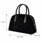 Faux Suede Satchel Bag with Double Handles Zip Closure and Interior Pockets