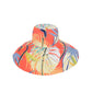 Wide Brim Floppy Sun Hat with Colorful Printed Underside UV Protection Lightweight Foldable Design for Outdoor Use