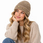 Star Stud Ribbed Knit Beanie Cuffed Winter Hat