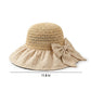 Wide Brim Crochet Sun Hat with Bow Accent and Textured Fabric Brim