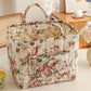 Fabric Storage Basket Quilted Cotton Organizer Bin with Floral Print Decorative Storage