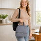 Double Compartment Insulated Lunch Bag with Top Handle and Zipper Closure