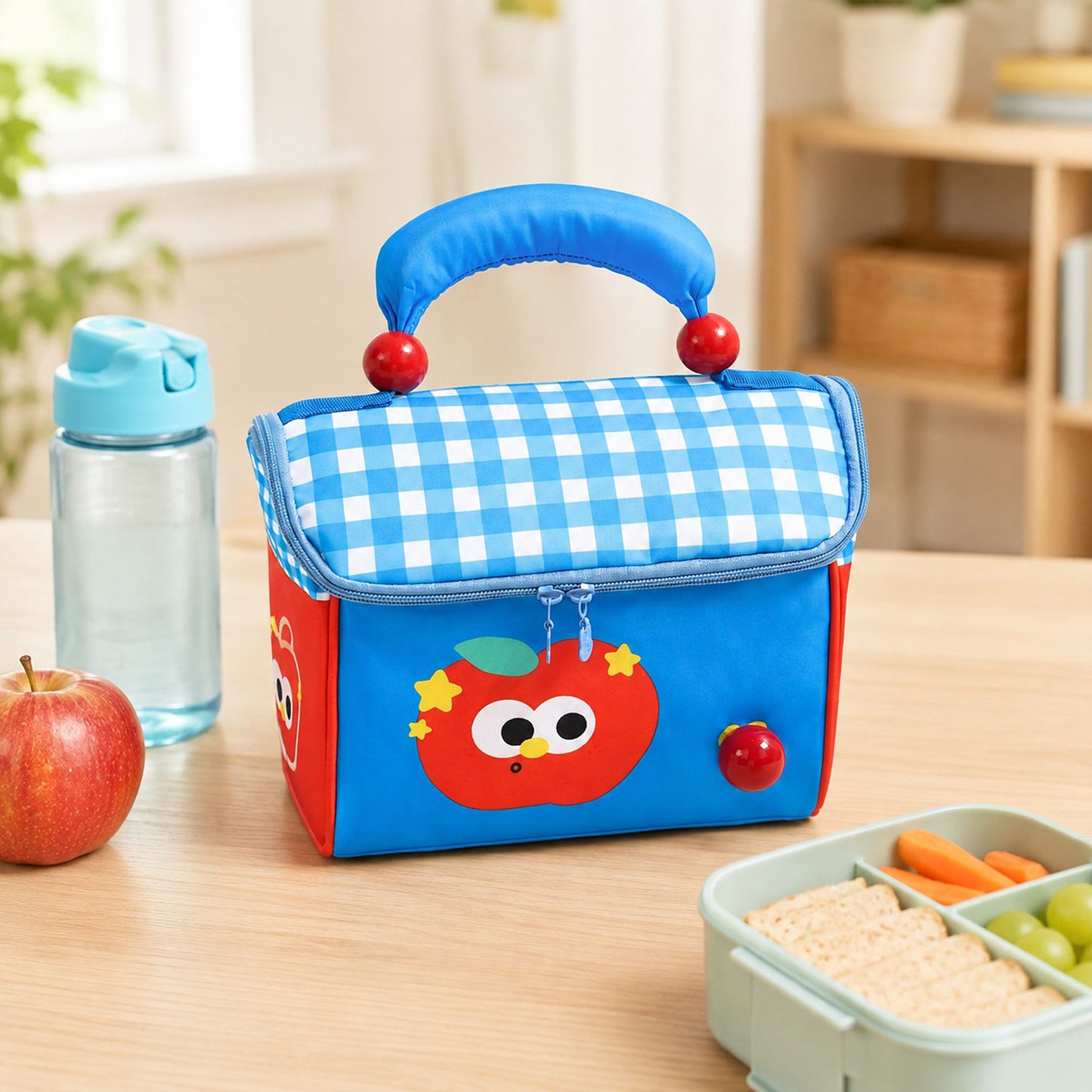 Kids Cartoon Lunch Bag with Padded Handle and Zipper Closure