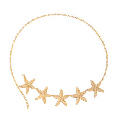 Starfish Metal Waist Chain Adjustable Beach Body Belt Ocean Inspired Waist Jewelry