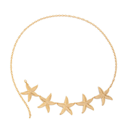 Starfish Metal Waist Chain Adjustable Beach Body Belt Ocean Inspired Waist Jewelry
