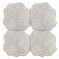 4 Piece Metallic Floral Placemat Set Decorative PVC Heat Resistant Table Mats