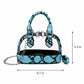 Clear PVC Mini Crossbody Satchel Bag with Print Trim and Chain Strap