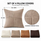 4 Pack Patchwork Corduroy Throw Pillow Covers 18 x 18 Inch for Sofa and Bed