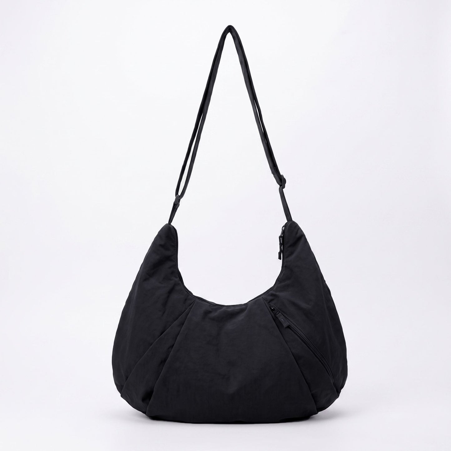 Soft Crescent Hobo Shoulder Bag with Adjustable Strap and Zipper Pockets