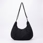 Soft Crescent Hobo Shoulder Bag with Adjustable Strap and Zipper Pockets