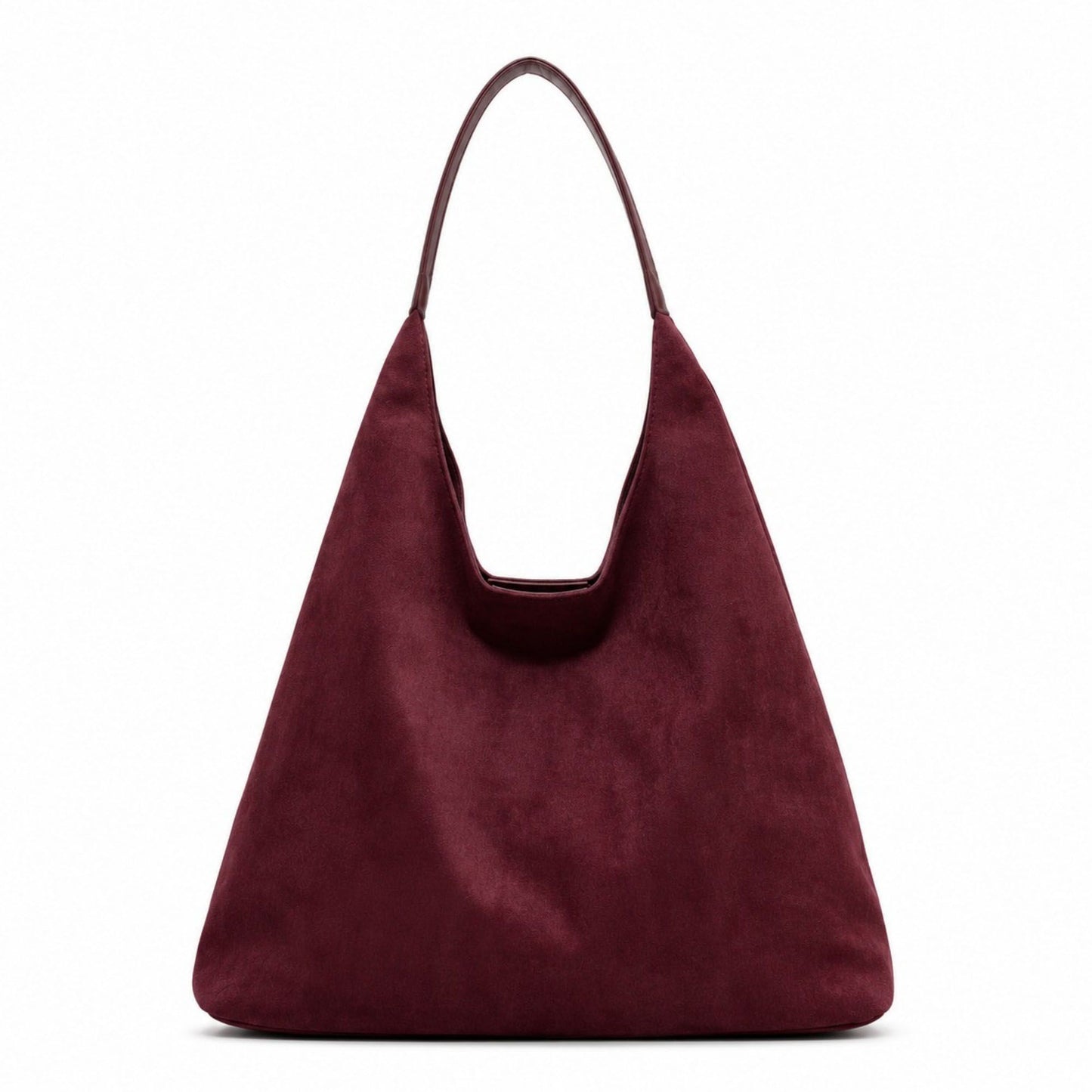 Oversized Suede-Like Hobo Shoulder Bag with Long Strap