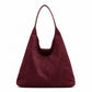 Oversized Suede-Like Hobo Shoulder Bag with Long Strap