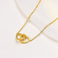 Interlocking Heart Pendant Necklace Minimalist Double Heart Chain Jewelry