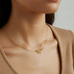 Women's Bow Pendant Necklace with Dainty Beaded Chain Design
