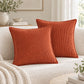 2 Pack Soft Ribbed Corduroy Throw Pillow Covers 18 x 18 Inch Solid Color