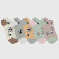 Adorable Cat - Print No Show Socks Soft for Casual 5Pk