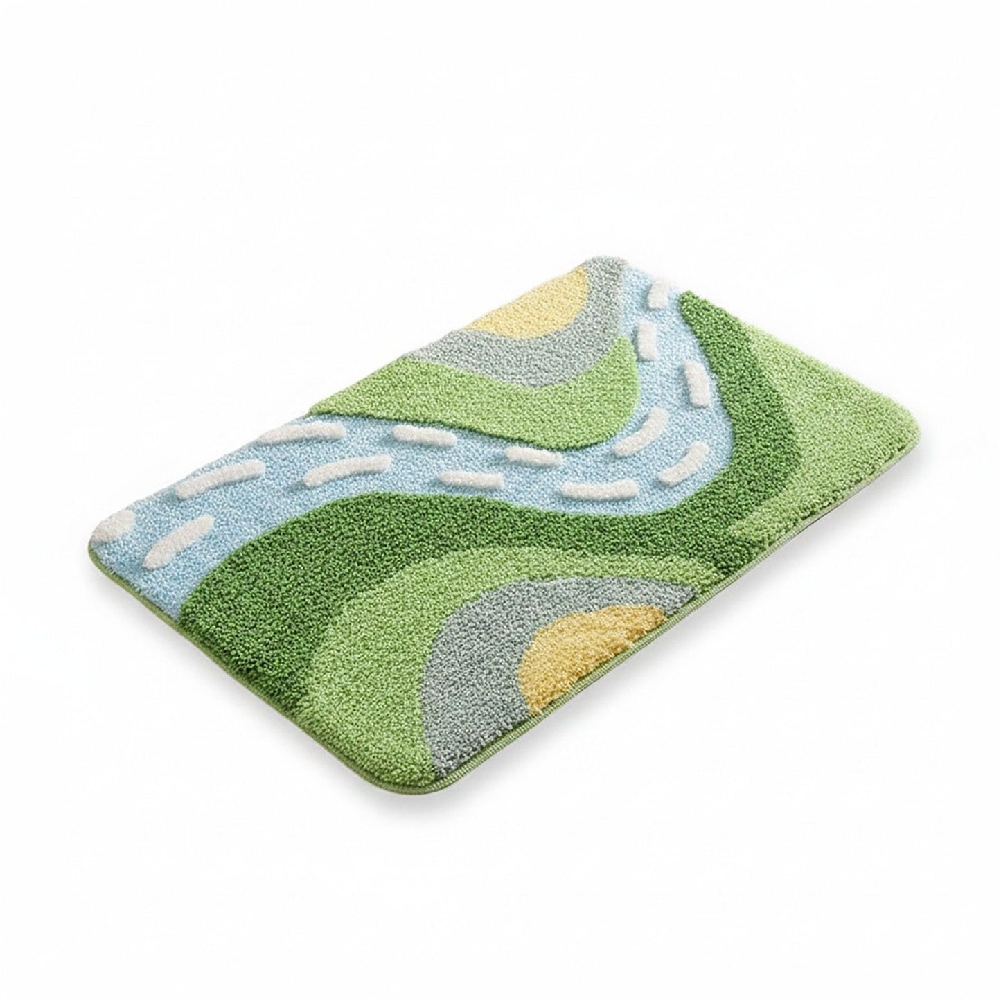Tufted Floor Mat with Leaf Pattern Non Slip Backing Soft Plush Decorative Indoor Entryway Bathroom Rug