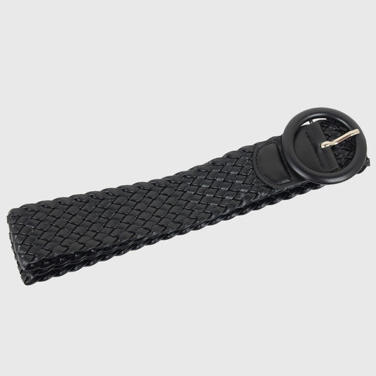 Sleek Woven Women's Belt with Plastic Buckle