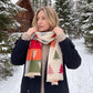 Christmas Tree Print Oversized Scarf Holiday Winter Wrap with Fringe Edge 70.8*25.6 Inches