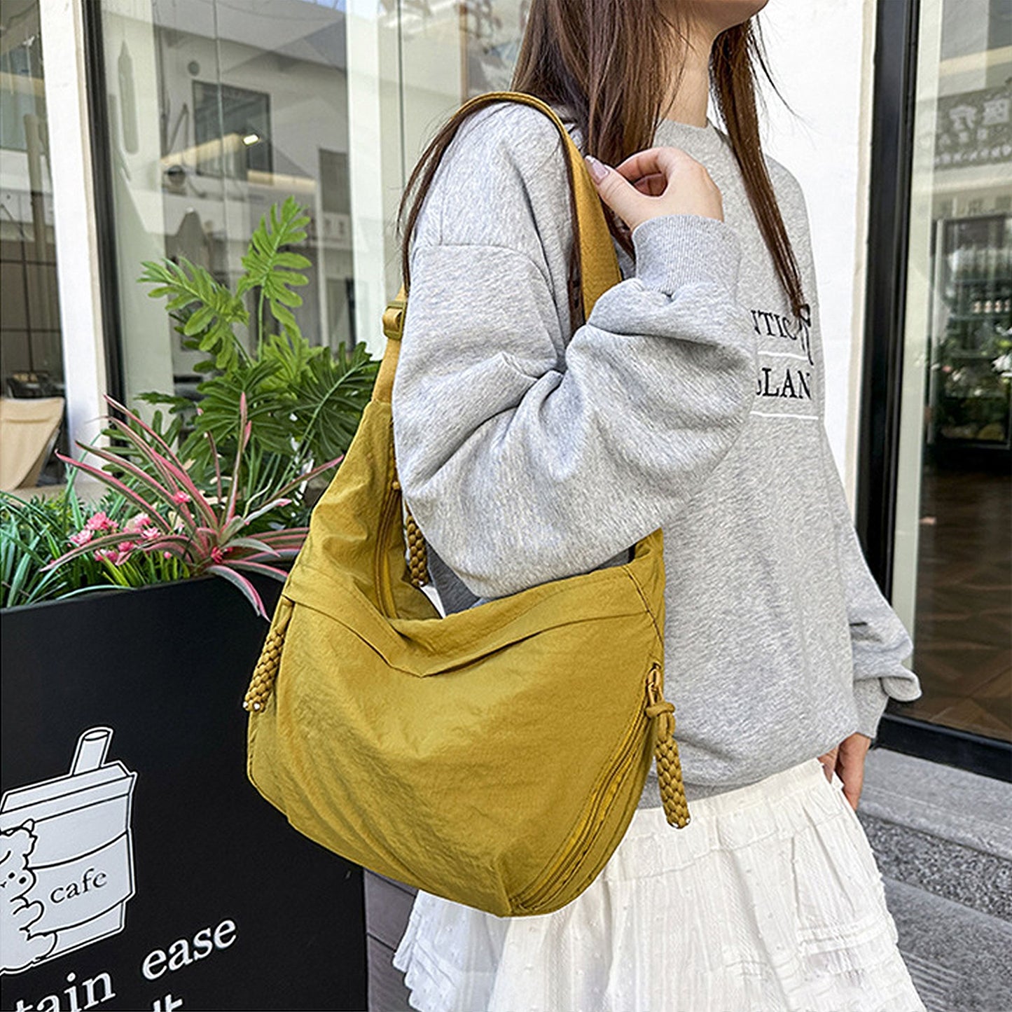 Casual Canvas Hobo Shoulder Bag