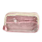 Large Capacity Clear Pencil Case Double Compartment Zipper Pouch with Handle
