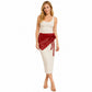 Crochet Wrap Skirt Tie Waist Cover Up